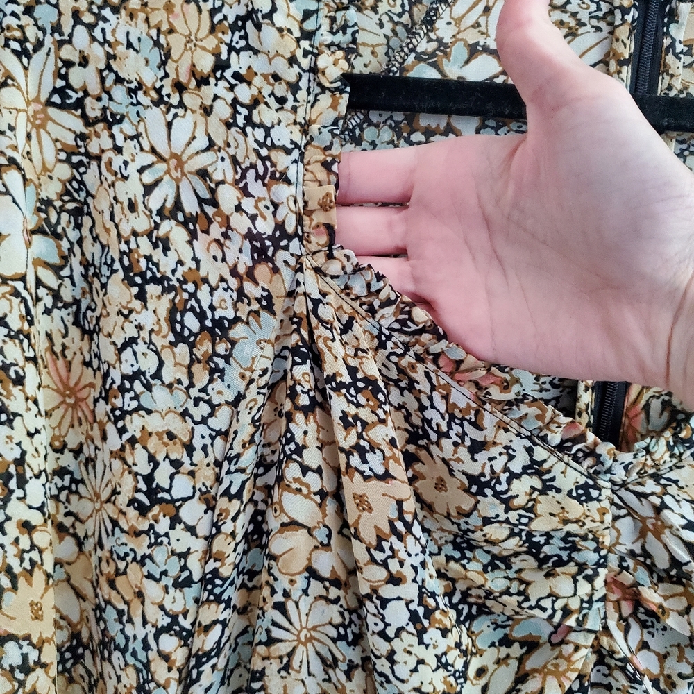 Astr The Label Women's‎ Marcella Long Sleeve Ruched Dress Yellow Floral Size S - Picture 7 of 9